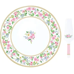 Easy Life Assiette à gâteau Ø 32 cm avec pelle GARDEN JOY> Romantique|Services De Table En Porcelaine​