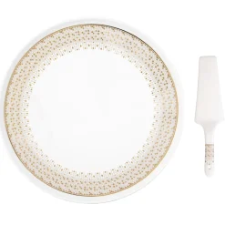 Easy Life Assiette à gâteau avec pelle de service FESTIVE> Services De Table En Porcelaine|Festive