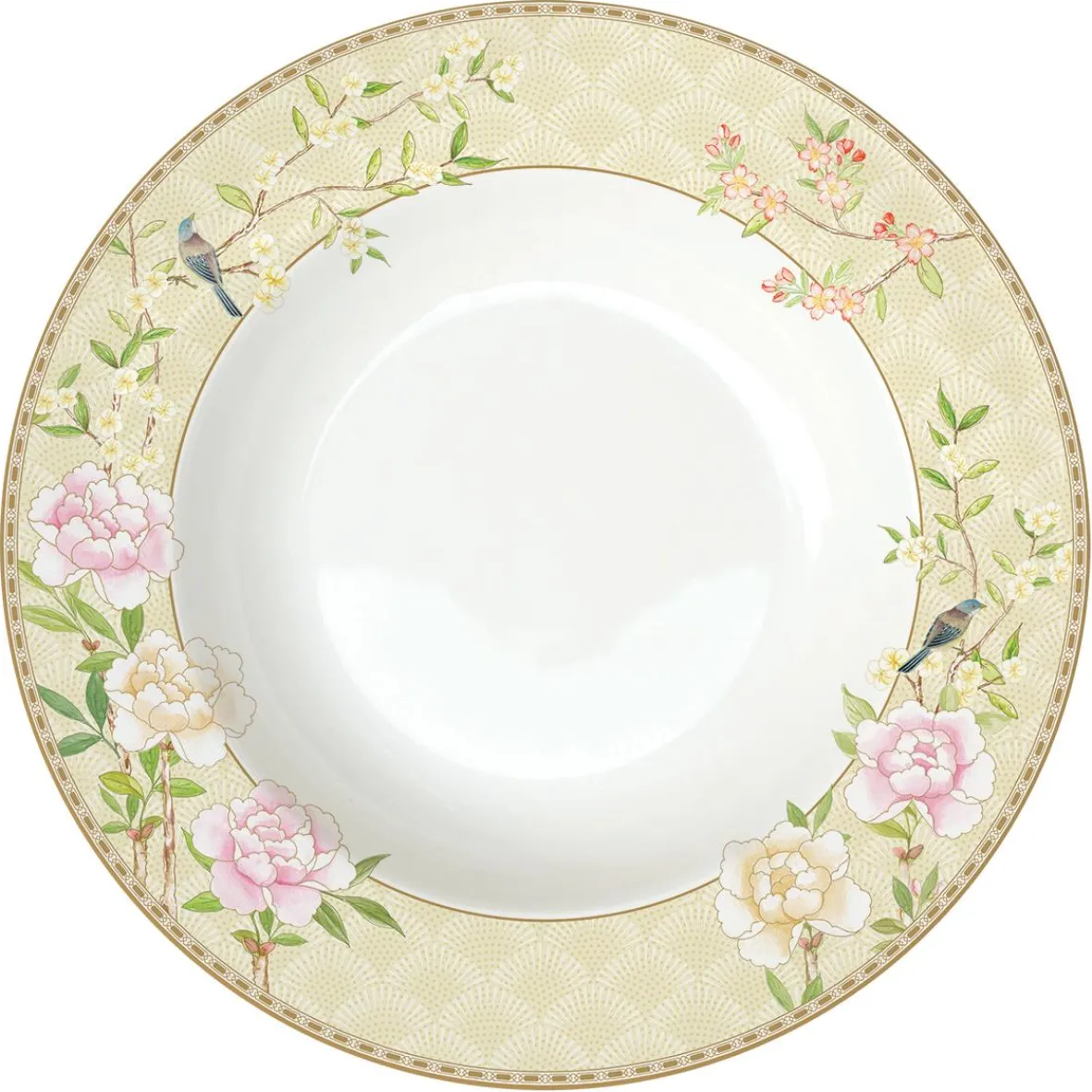 Easy Life Assiette Creuse Ø 22,5 cm En Bone China PaLACE GARDEN FRESCO> Services De Table En Porcelaine