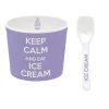 Easy Life Bol à glace avec cuillère, dans une boîte Keep CALM AND EAT ICE CREAM PURPLE> Services De Table En Porcelaine​