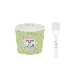 Easy Life Bol à glace avec cuillère ONFLEEK 04> Services De Table En Porcelaine​