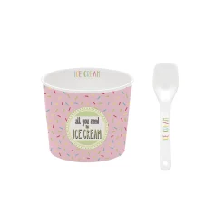 Easy Life Bol à glace avec cuillère ONFLEEK 01> Services De Table En Porcelaine​