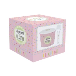 Easy Life Bol à glace avec cuillère ONFLEEK 01> Services De Table En Porcelaine​