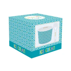 Easy Life Bol à glace avec cuillère TEXTURE 01> Services De Table En Porcelaine​