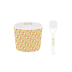 Easy Life Bol à glace avec cuillère TEXTURE 06> Services De Table En Porcelaine​