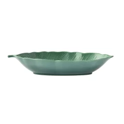 Easy Life Bol feuille en porcelaine 30×13 cm TROPICAL LEAVES GREEN> Moderne|Services De Table En Porcelaine