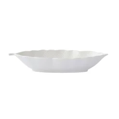 Easy Life Bol feuille en porcelaine 30×13 cm LEAVES WHITE> Moderne|Services De Table En Porcelaine