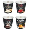 Easy Life Coffret 4 gobelets à café 110 ml en porcelaine IT’S COFFEE TIME> Quotidienne|Petit Dejeuner