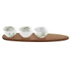 Easy Life Ensemble apéritif avec 3 bols et plateau en acacia NATURA> Nature|Services De Table En Porcelaine​