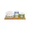Easy Life Ensemble apéritif avec 4 bols et un plateau SPRING PARADE> Romantique|Services De Table En Porcelaine​