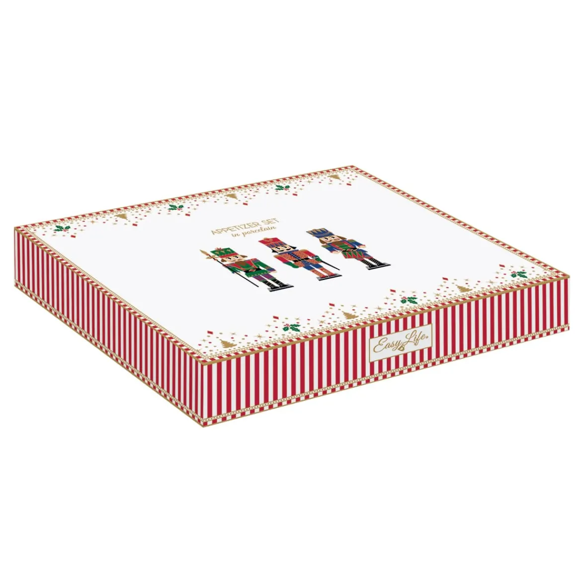 Easy Life Ensemble apéritif avec 3 bols en porcelaine et plateau en bambou NUTCRACKER> Noël|Services De Table En Porcelaine