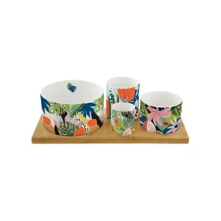 Easy Life Ensemble apéritif avec 4 bols TROPICAL VIBES> Coffret Cadeau|Services De Table En Porcelaine​