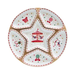 Easy Life Ensemble apéritif avec 6 bols et base en bambou CHRISTMAS WONDERLAND> Noël|Services De Table En Porcelaine