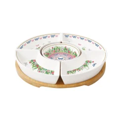 Easy Life Ensemble apéritif avec 5 bols et un plateau SPRING PARADE> Romantique|Services De Table En Porcelaine​