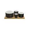 Easy Life Ensemble apéritif en bambou avec 4 bols en porcelaine, dans une boîte cadeau CELESTIAL> Coffret Cadeau|Services De Table En Porcelaine​