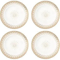 Easy Life Ensemble de 4 assiettes à dessert FESTIVE> Services De Table En Porcelaine​|Festive