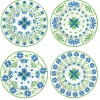 Easy Life Ensemble de 4 assiettes à dessert FLOWERS GARDEN> Services De Table En Porcelaine​|Flowers Garden