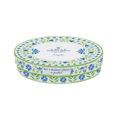 Easy Life Ensemble de 4 assiettes à dessert FLOWERS GARDEN> Services De Table En Porcelaine​|Flowers Garden