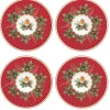 Easy Life Ensemble de 4 assiettes à dessert CHRISTMAS BERRIES> Services De Table En Porcelaine​|Christmas Berries