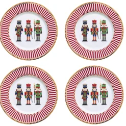 Easy Life Ensemble de 4 assiettes àdessert NUTCRACKER> Noël|Services De Table En Porcelaine