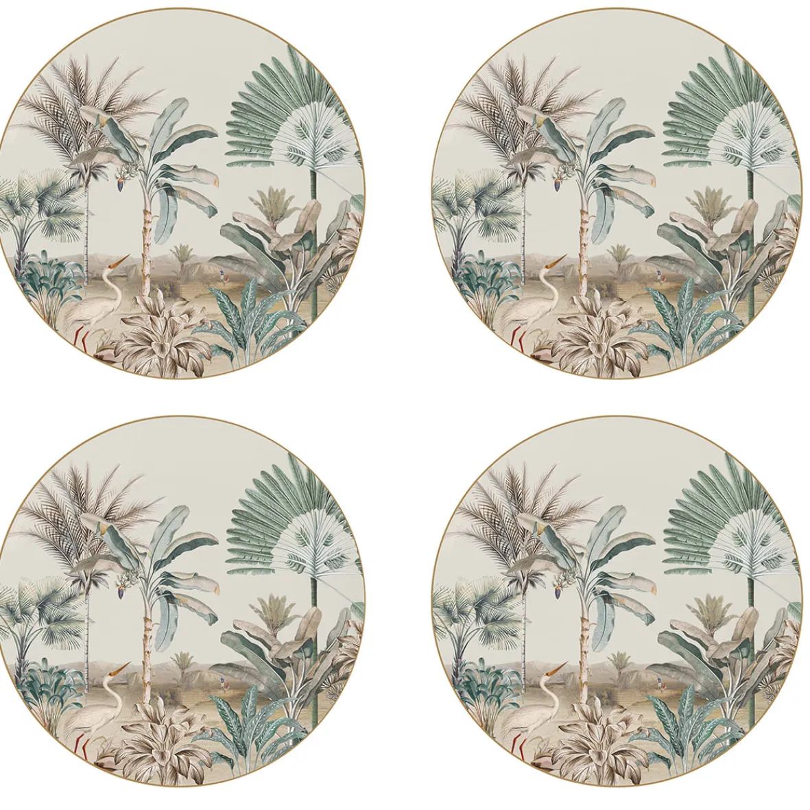 Easy Life Ensemble de 4 assiettes de 19 cm de diamètre en porcelaine dans une boîte cadeau NOSTALGIC HEAVEN> Nature|Services De Table En Porcelaine