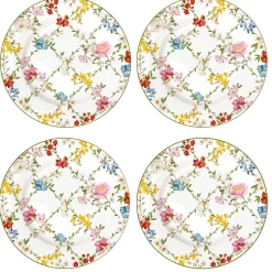 Easy Life Ensemble de 4 assiettes àdessert GARDEN DREAMS> Romantique|Services De Table En Porcelaine