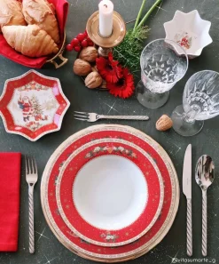 Easy Life Ensemble de 4 assiettes àdessert Ø 16 cm en porcelaine CHRISTMAS MEMORIES> Noël|Services De Table En Porcelaine​
