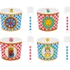 Easy Life Ensemble de 4 bols à glace avec cuillèresSICILY> Ethnique|Services De Table En Porcelaine​
