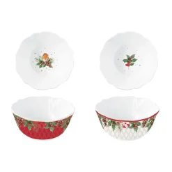 Easy Life Ensemble de 2 bols CHRISTMAS BERRIES> Noël|Services De Table En Porcelaine​