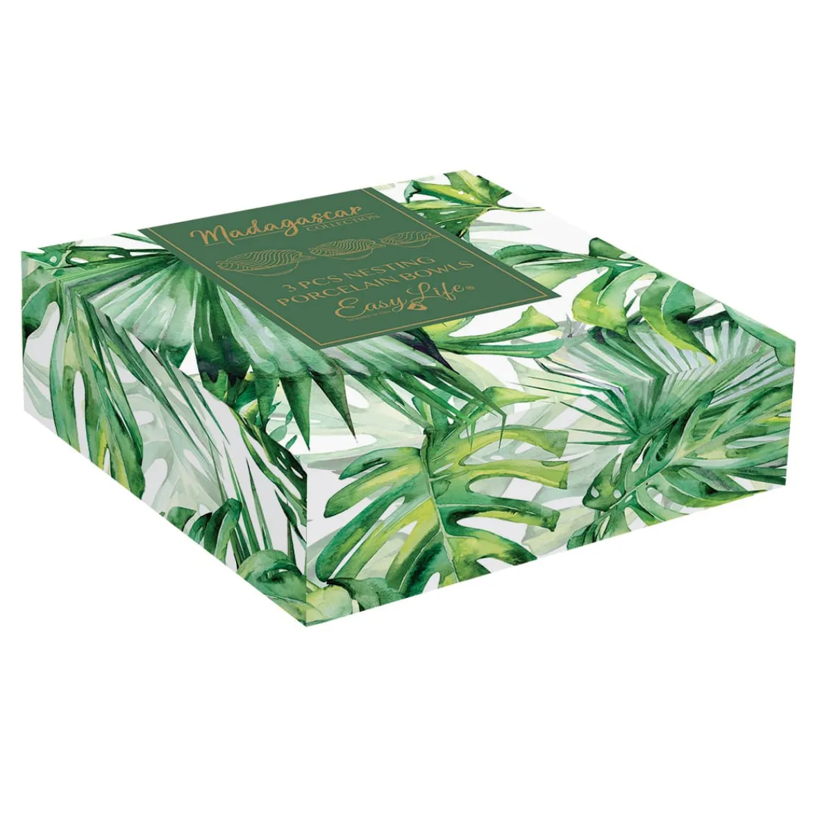 Easy Life Ensemble de 3 bols en porcelaine en forme de feuille MADAGASCAR> Moderne|Services De Table En Porcelaine