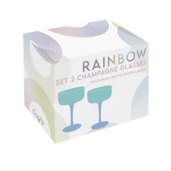 Easy Life Ensemble de 2 Champagne calices RAINBOW> Services De Table En Porcelaine​|Rainbow