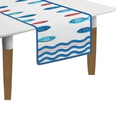Easy Life ensemble de 2 chemins de table SARDINE’S PARTY> Maritime|Services De Table En Porcelaine​