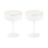 Easy Life Ensemble de 2 coupes à champagne avec fil d’or FESTIVE> Services De Table En Porcelaine​|Festive