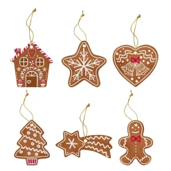 Easy Life Ensemble de 6 décorations pour sapin de Noël GINGERBREAD> Noël|Gingerbread