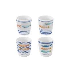 Easy Life ensemble de 4 gobelets à café BORD DE MER> Maritime|Petit Dejeuner