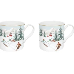 Easy Life Ensemble de 2 mugs CHALET> Noël|Petit Dejeuner