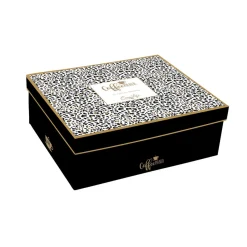 Easy Life Ensemble de 4 mugs de 300 ml COFFEE Mania SAVANA> Coffret Cadeau|Petit Dejeuner