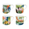 Easy Life Ensemble de 4 mugs de 300 ml TROPICAL VIBES> Coffret Cadeau|Petit Dejeuner