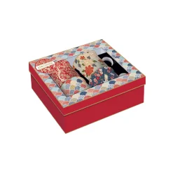 Easy Life Ensemble de 4 mugs de 300 ml en porcelaine fine china OKINAWA> Coffret Cadeau|Petit Dejeuner