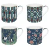 Easy Life Ensemble de 4 mugs de 300 ml en porcelaine fine China, dans une boîte cadeau MANDALAY> Coffret Cadeau|Petit Dejeuner