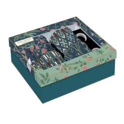 Easy Life Ensemble de 4 mugs de 300 ml en porcelaine fine China, dans une boîte cadeau MANDALAY> Coffret Cadeau|Petit Dejeuner