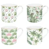 Easy Life Ensemble de 4 mugs en porcelaine fine china de 300 mlWild TROPICAL> Coffret Cadeau|Petit Dejeuner