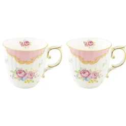 Easy Life Ensemble de 2 mugs en porcelaine 325 ml dans une boîte HERITAGE PINK> Romantique|Petit Dejeuner