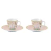 Easy Life Ensemble de 2 petites tasses à espresso de 80 ml avec soucoupes JARDIN DE REVES> Nature|Petit Dejeuner