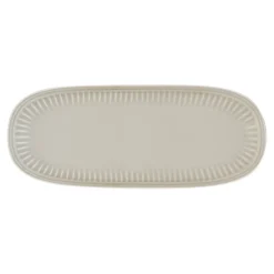 Easy Life Ensemble de 3 plateaux ovales en porcelaine de 38×16 cm LIGHT GREY> Moderne|Services De Table En Porcelaine​
