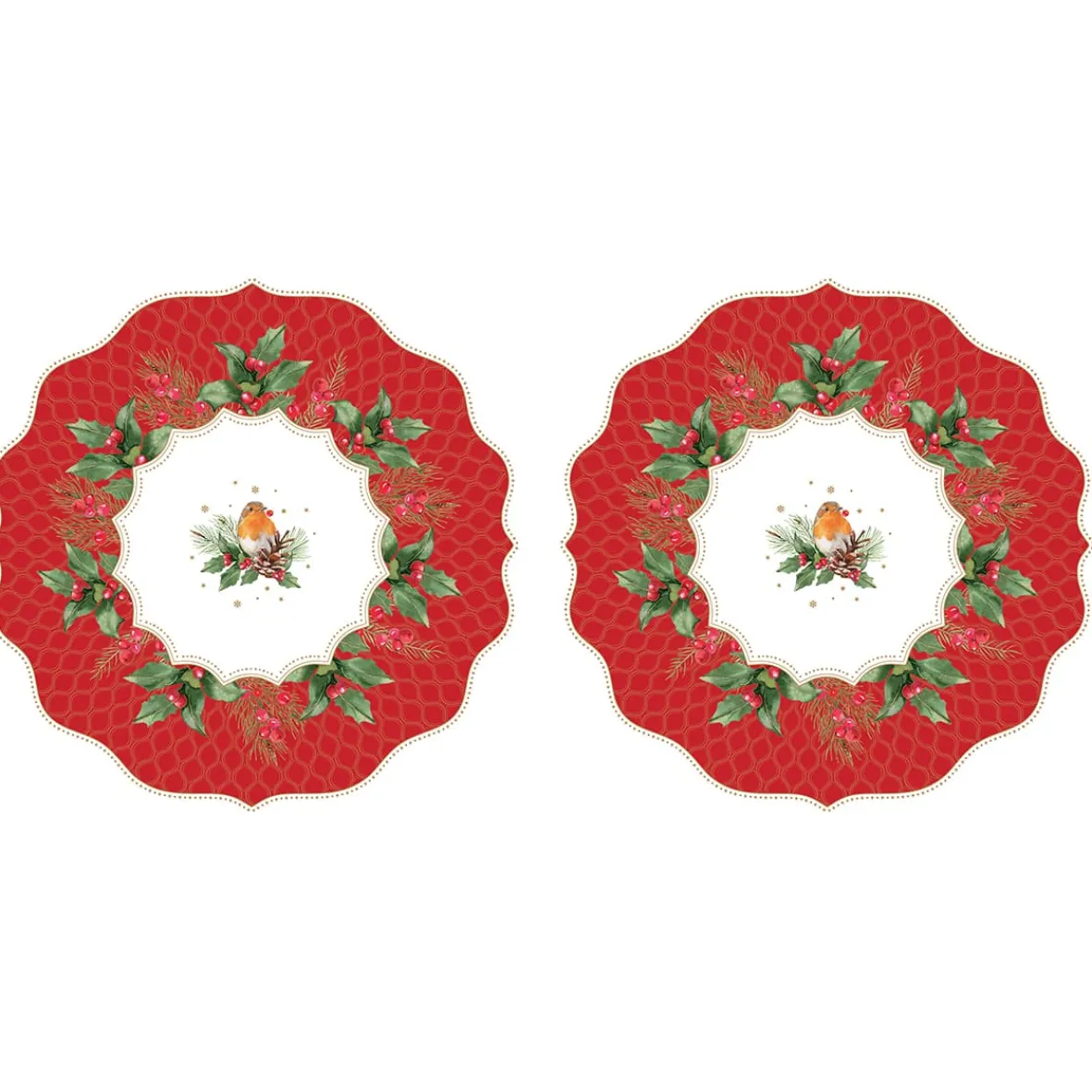 Easy Life Ensemble de 2 sets de table CHRISTMAS BERRIES> Noël|Services De Table En Porcelaine