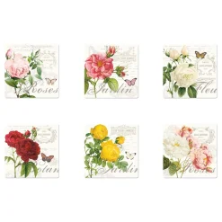 Easy Life Ensemble de 6 sous-verres assortis JARDIN BOTANIQUE> Romantique|Services De Table En Porcelaine​