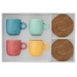 Easy Life Ensemble de 4 tasses à café avec soucoupe TAKE A LOOP ASS.5><noscript><img width=