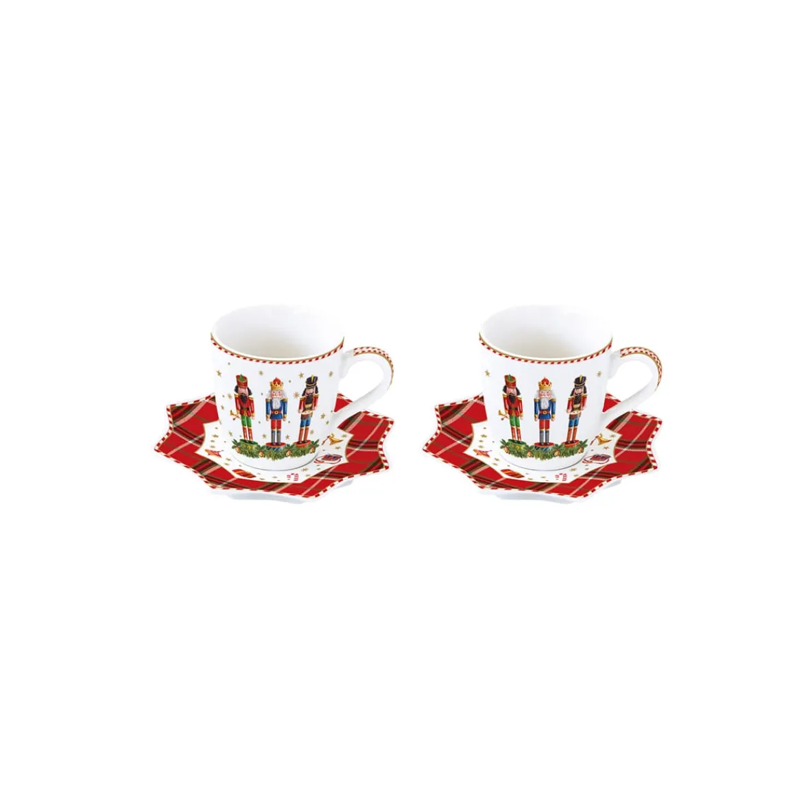 Easy Life Ensemble de 2 tasses à café avec soucoupes Vintage NUTCRACKER> Noël|Petit Dejeuner