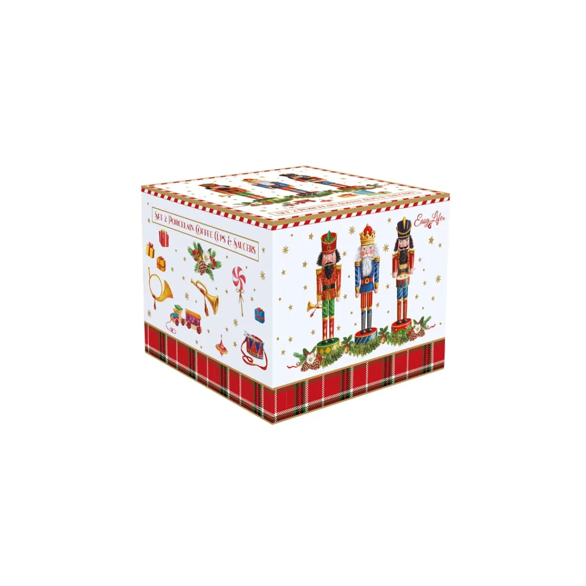 Easy Life Ensemble de 2 tasses à café avec soucoupes Vintage NUTCRACKER> Noël|Petit Dejeuner